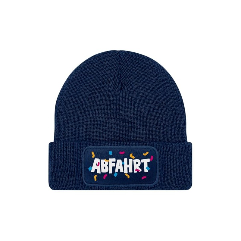 MoonWorks® Men's Beanie with Patch Knitted Hat with Saying Print