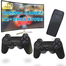 Retro Game Console, Built in 30000 Games, 9 Emulators, Plug & Play Video Game Console 4K HDMI Output for TV with Dual 2.4G Controllers for Kids Boys & Girls (64G)