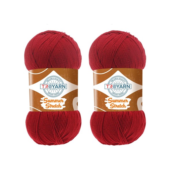 Troyarn Summer Stretch (2-Skeins Pack) Silky Effect Hand Knitting Crochet
