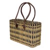 Seagrass Shopping Basket, Braided Bag with Leather Handle, Medium Size