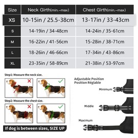 HEELE Dog Harness Dog Harness Small Dog No Pull Harness with Soft Handle Reflective Puppy Harness Adjustable, Black, XS