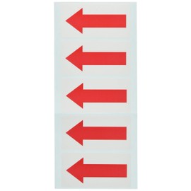 TRUSCO TPS-HP1R Arrow Stickers, Red Arrow, 1.6 x 3.1 inches (40 x 80 mm), Pack of 10
