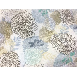 Cozy Line Home Fashions Nina Trista Flowers Aqua Blue Turquoise Grey Floral Print Pattern Quilt Bedding Set, Reversible Cotton Bedspread Coverlet for Women Men (Aqua Blue, Queen - 3 Piece)