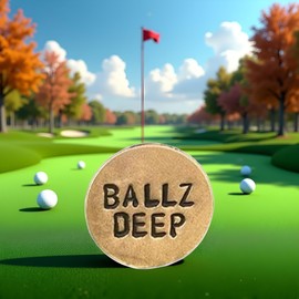 Funny Golf Ball Marker,Humor Novelty Golf Ball Markers with Funny Words,BALLZ DEEP Golf Ball Marker,Golf Ball Marker Hat Clip,Golf Gag Gifts for Men or Women Golfers Golf Lovers,On-Course Accessories