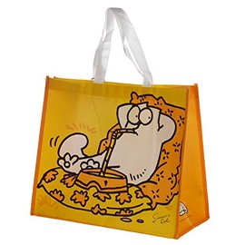 Puckator Simon's Cat Yellow Reusable Shopping Bag - Shoulder Bags - Handbags for Women - Canvas Tote Bags for Women - Shopping Hand Bag - Large Ladies Bags - Aesthetic Stuff - Big Foldaway Bag