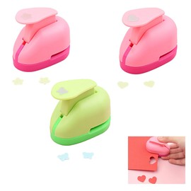 Paper Punch Set, Paper Punches for Crafts - 3Pcs Hole Punch, Hole Puncher, Small & Mini Hole Punch with Cute, Durable, Easy to Use Designs in Different Shapes – Heart, Flower, Butterfly