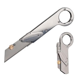 Fortedgear Professional Utility Knife, 6.2 inch Length, Stainless Steel Ring Handle, SK5 Steel Blade