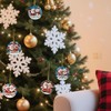 Santa Claus Christmas Tree Ornaments: 5pcs 2D Funny Flat Round