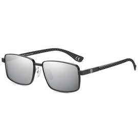 DUCO Rectangle Sunglasses for Men Polarized Rectangular Sunglasses MUV Protection Carbon Fiber Temple for Driving Fishing 2306