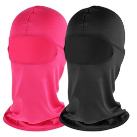 oruola Ski Mask 2 Pack,Balaclava Mask,Motorcycle Masks for Men,Windproof UV Protection Soft Stretchable,Summer Cooling Neck Gaiter,Balaclava Face Mask for Outdoor Sports,Pink/Black