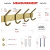 SAYONEYES Brushed Gold Coat Rack Wall Mount with 4 Double
