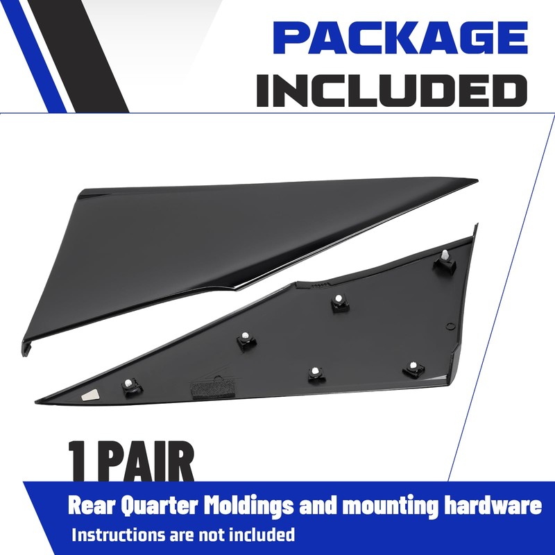 HECASA Rear Quarter Moldings Compatible with 2016-2022 Toyota Prius Prime