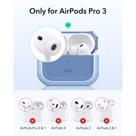 ESR for AirPods Pro 3 Case, Compatible with AirPods Pro Case 3rd Generation (2025), Compatible with MagSafe, Full Drop Protection Cover with Lanyard, Blue