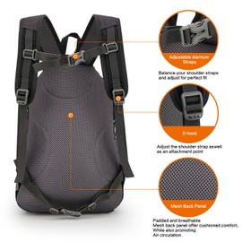 Cycling Hiking Backpack Sunhiker Water Resistant Travel Backpack Lightweight SMALL Daypack M0714 (Black)