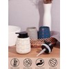 Ceramic Soap Dispenser, Lotion Dispenser with Pump 12oz (Blue Liquid