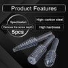 KATUR Rotary Burr Rasp Set, 5pcs 1/4'' 6mm Shank Wood