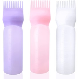 HAIR Botella Aplicadora de Tinte de Raíz Cepillo Aplicador de Tinte de Cabello 3 Pack Botella Aplicadora de Tinte de Raíz Botella Aplicadora de Tinte de Raíz 6 Onzas con Escala Graduada