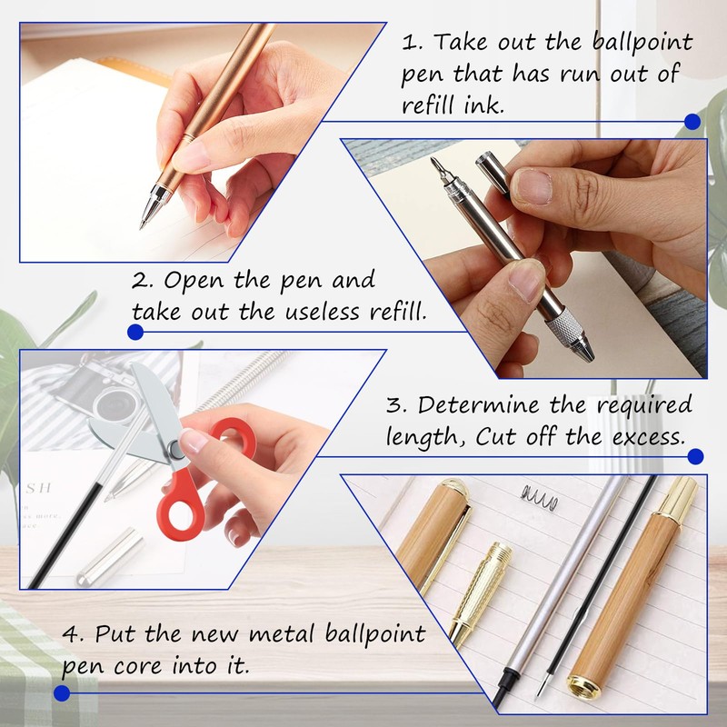 30 Pcs Refills Black Retractable Pen Refills 0.7mm Retractable Pen