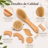 Kit de Cepillos Corporales de Cerdas Naturales y Gua Sha