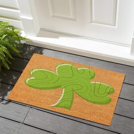 Autravelco Coir Fiber Welcome Doormat 16x24in Lucky Clover St Patricks Day Vintage Indoor and Outdoor Mats Saint Patty's Day Multicolor Front Door Rug Traffic Guard Home Decor for Balcony Front Porch