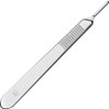 Scalpel Handle Flat Design, Plain with Grip Grooves - Stainless