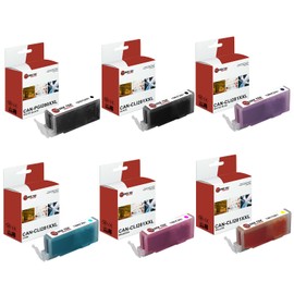 Laser Tek Services Compatible Ink Cartridge Replacement for PGI280 CLI281 Super High Yield Works with Canon Pixma TR7520 8520 Printers (Pigment Black, Black, Cyan, Magenta, Yellow, Photo Blue, 6 Pack)