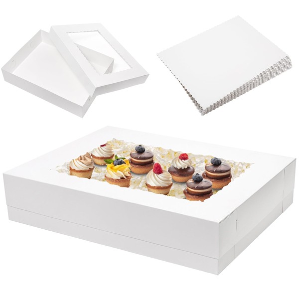 Mefleet Mefleet 10pcs 19x14x4 Half Sheet Cake Boxes with 10pcs