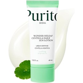 PURITO SEOUL Wonder Releaf Centella Daily Sun Lotion, SPF50+ PA++++, Korean Centella, Non White Cast, Soothing, Facial Sun Lotion, K-Beauty
