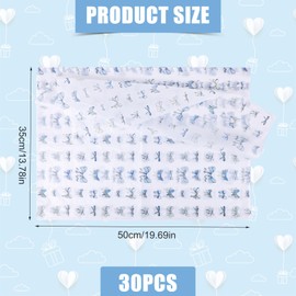 XIHIRCD 30pcs Bow Gift Wrapping Paper, Blue Coquette Bow Wrapping Paper Gift Tissue Paper Packaging Tissue Paper Coquette Gift Wrapping Paper Tissue Paper Sheets for Party DIY Decor