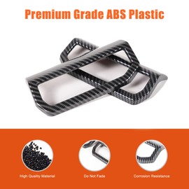 Car ABS Inner Central Console Air Conditioning Vent Frame Trim Accessories Compatible with Toyota Tacoma 2024+ Dashboard Both Sides Air Conditioning Vent Trim Frame (Black Carbon Fiber)