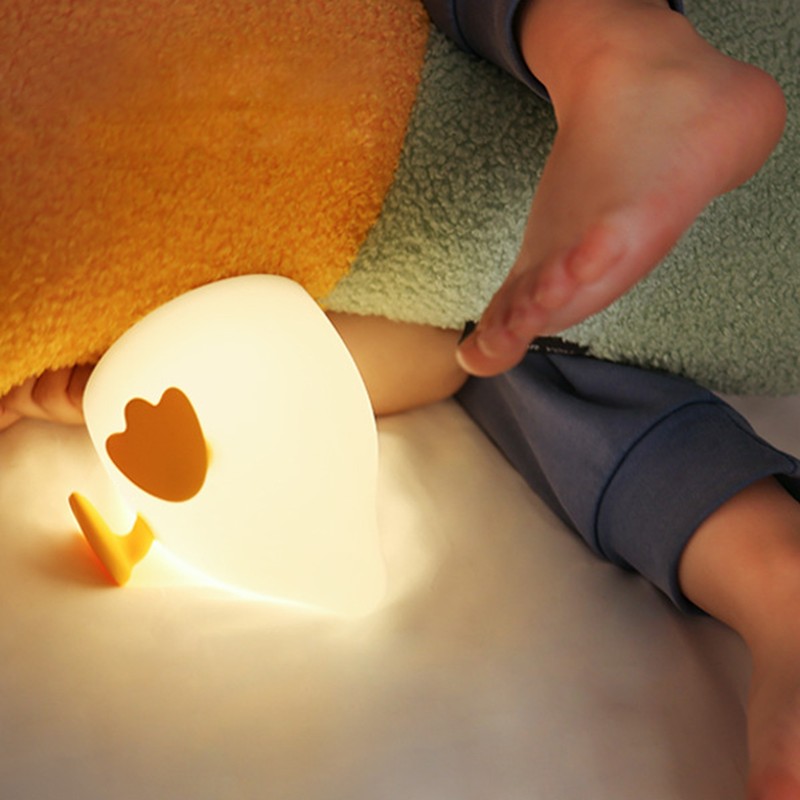 Cartoon Duck Night Light USB Rechargeable Silicone Pat Night Light