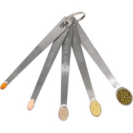 Measuring Spoon Set Stainless Steel, Stainless Steel Measuring Spoon, Metal Measuring Spoon for Baking Measuring Dry Rations and Liquid, 5 Pieces - 1/4TL, 1/8TL, 1/16TL, 1/32EL, 1/64EL, Metal