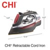 CHI Steam Iron for Clothes with 8’ Retractable Cord, 1700