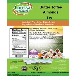 Butter Toffee Almonds (8 oz, ZIN: 526288) - 2 Pack