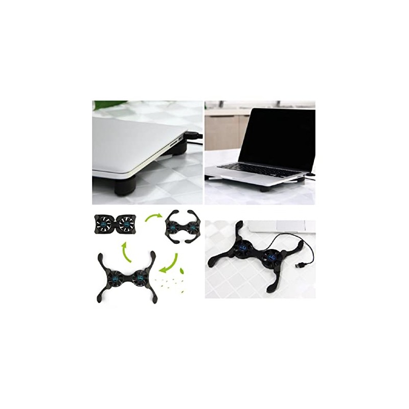 RitaProshop® Foldable Laptop Cooling Fan Black Laptop Cooler Lightweight Cooling