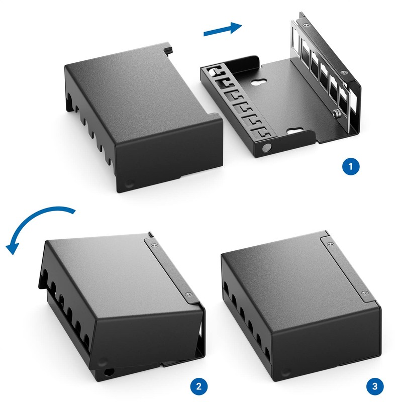 deleyCON 6 Port Patch Panel Housing 1 HE for 14.9