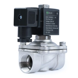 U.S. Solid Solenoid Valve Solenoid Valve Stainless Steel G 3/4 Inch 230 V AC Currentless Closed NC 0-10 Bar, Valve Electric for Water Air Diesel Kerosene Petrol