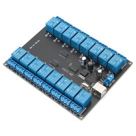 Nicoone 16 Channel Relay Module with Optocoupler, DC 7-38V USB Controlled SPDT Switch Relay Module Opto-Isolated Board