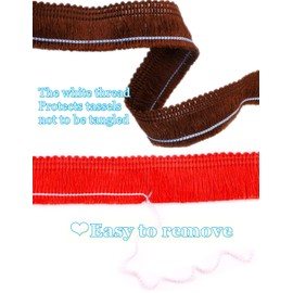 Flecos de poliéster de 27 yardas, ribete de flecos de borla de 1 pulgada de ancho, cinta decorativa de encaje con borde de tela bohemio para ropa de niñas, vestido de falda, bolsa de costura (color