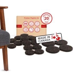 Brown Assorted Set (16Pcs) 1" Dia (4Pcs) 1 1/2" Dia (4Pcs) X 3/16" Thick Heavy Duty Felt Pads - 20 Pcs