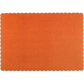 Paper Placemats - Disposable - Scalloped Edge (Orange, 50)
