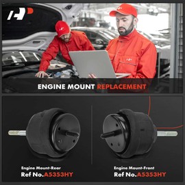 A-Premium 2PCS Front and Rear Engine Motor Mount Kit Compatible with Chrysler Pacifica 2007-2008, Replace# 4809956AF, 4809956AG