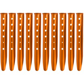 Tent Pegs, U-Shaped Pegs, Snow Pegs, Aluminum Alloy, Lightweight, U-Shaped, Windproof, Sand, Beach, Snow, Beach, Door, Camping Equipment, Tarp Upholstery, 12.2 inches (31 cm), Set of 10 (Orange)