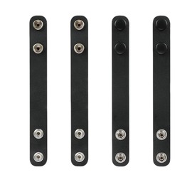 TACNEX Duty Belt Keepers w/Double Snaps for 1.5" Wide Leather Utility Belt Police Security Law Enforcement Tactical Accessories Plain Black