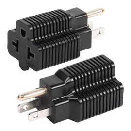 CERRXIAN 4 in 1 15 Amp to 20 Amp Plug Adapter, NEMA 5-15P to 5-15R Adapter,5-15P to 5-20R,5-15P to 6-15R,5-15P to 6-20R T-Blade Female Power Adapter(2-PACK)