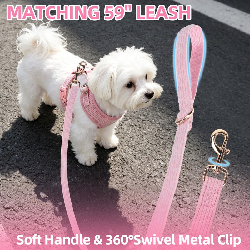 PUPTECK Dog Harness Collar and Leash Set, Adjustable No Pull
