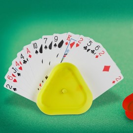 Relaxdays 10044624 Playing Card Holder, Set of 8, Card Aid for 15 Playing Cards, HBT: 8.5 x 9 x 2.5 cm, Children and Adults, Colourful