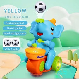 New Interactive Elephant Toy for Babies, Toddlers & Kids with LED Lights & Realistic Sound Effects, Soft Drum Feature:_Orange