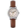 PINDOWS Minimalist Watches for Women, Gold-Tone Case with Black Leather