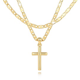 TAKUGI Cross Necklace for Women 14K Gold Cross Necklaces for Women